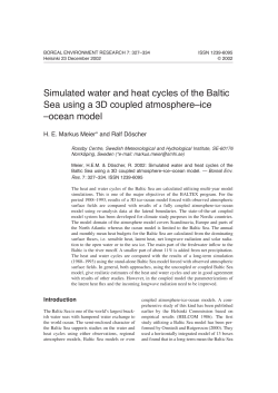 Simulated water and heat cycles of the Baltic Sea using a 3D