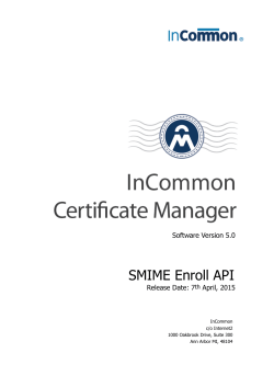 InCommon CSM SMIME Web Services API