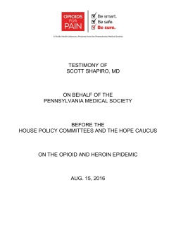testimony of scott shapiro, md on behalf of the pennsylvania medical