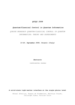 Abstract - QCCQI 2008