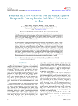 Better than Me?! How Adolescents with and without Migration