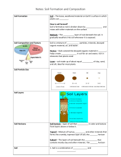 Notes: Soil Formation and Composition