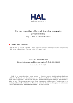 On the cognitive effects of learning computer programming