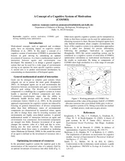A Concept of a Cognitive System of Motivation