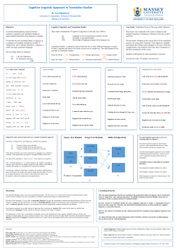 Cognitive Linguistic Approach in Translation Studies