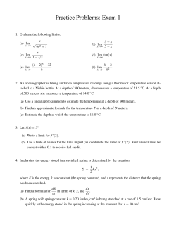 Practice Problems: Exam 1