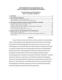 ii. Bootstrapping and the Problem of Easy Knowledge