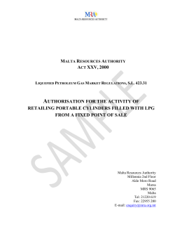 Authorisation for Road Tanker