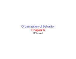 Organization of behavior Chapter 6