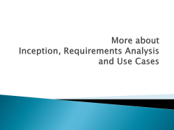 More about inception, requirements and use cases
