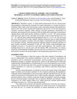 Characterization of Aerobic and Anaerobic