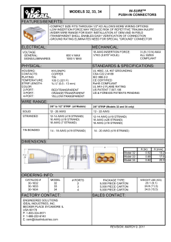 In-Sure&reg; Push-In Wire Connector Spec Sheet