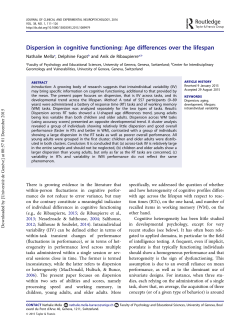 Dispersion in cognitive functioning: Age differences over the lifespan