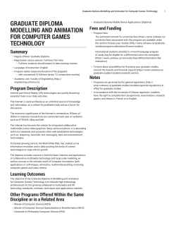 Graduate Diploma Modelling and Animation for Computer Games
