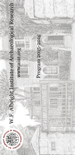 2015-2016 - W.F. Albright Institute of Archaeological Research
