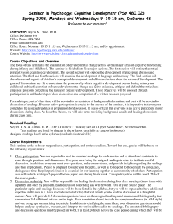 Cognitive Development - Illinois State University