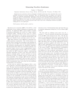 Measuring Non-Zero Syndromes
