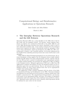 Applications in Operations Research