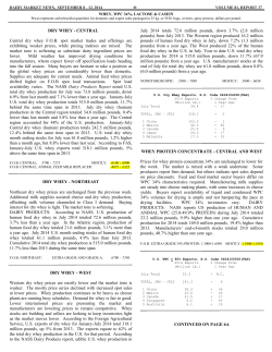 DRY WHEY - CENTRAL Central dry whey FOB spot market