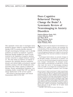 Does Cognitive Behavioral Therapy Change the Brain? A