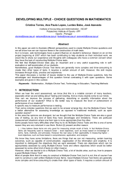 DEVELOPING MULTIPLE -CHOICE QUESTIONS IN