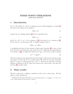 FIXED POINT ITERATIONS 1 Introduction 2 Main results