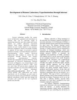 Development of Remote Laboratory Experimentation