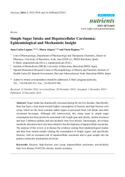 Simple Sugar Intake and Hepatocellular Carcinoma