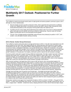 Multifamily 2017 Outlook: Positioned for Further Growth