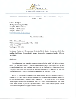 Second GAO Post-Award Procurement Protest by DH Porter