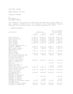 JSW Steel`s 2011 Annual Report