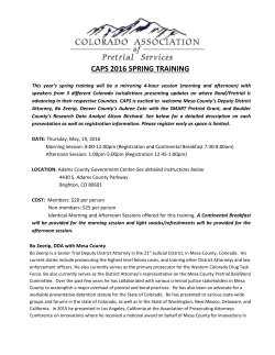 caps 2016 spring training - Colorado Association of Pretrial Services