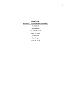 Design Project 2 &ldquo;Sizing of a Bicycle Chain Ring Bolt Set&rdquo; ENGR