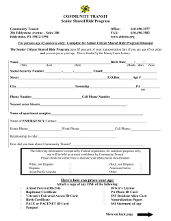 Senior Shared Ride Registration - Community Transit of Delaware