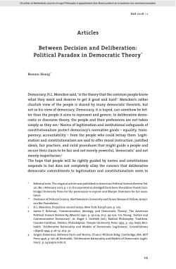 Political Paradox in Democratic Theory