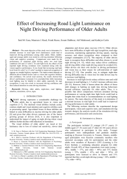 Effect of Increasing Road Light Luminance on Night Driving
