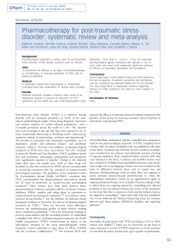 Pharmacotherapy for post-traumatic stress disorder: systematic
