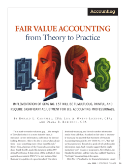 FAIR VALUE ACCOUNTING from Theory to