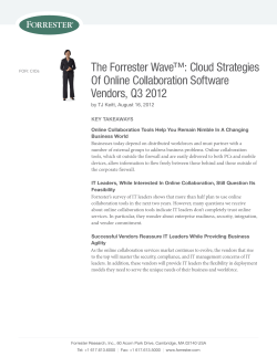 The Forrester Wave&trade;: Cloud Strategies Of Online