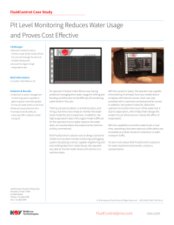 Pit Level Monitoring Reduces Water Usage and Proves Cost Effective