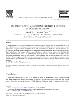 The many faces of accessibility: engineers` perception of information