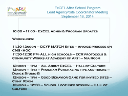 May 8th Lead Agency Directors* Meeting May 8, 2012