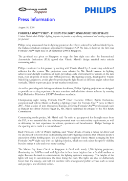 August 18, 2008 FORMULA ONE&trade; FIRST