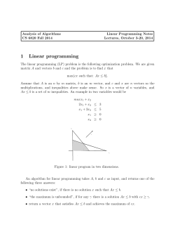 1 Linear programming - Cornell Computer Science