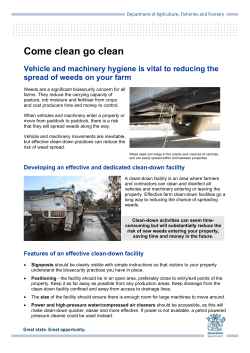Come clean go clean fact sheet - Department of Agriculture and