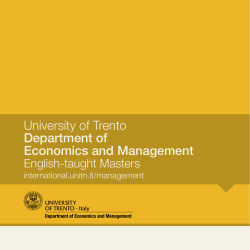 University of Trento Department of Economics and