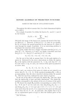 MONOID ALGEBRAS OF PROJECTION FUNCTORS Throughout