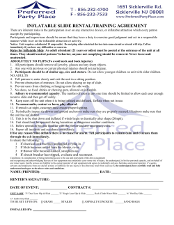 inflatable slide rental/training agreement