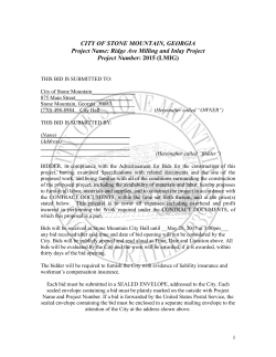 BID FORM - City of Stone Mountain