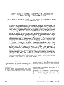 Carbon Dioxide Elimination and Oxygen Consumption in